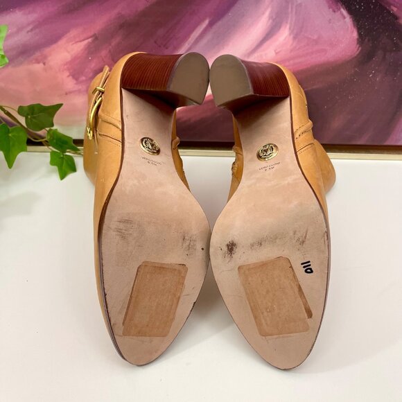 Veronica Beard Viv Booties Natural Leather Upper Ankle Heeled Buckle Boots 9.5 - Picture 16 of 16